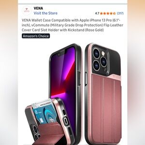 Source Unknown Metallic Pink iPhone 13 Pro Wallet Case